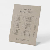 Chique Faux Kraft Business Services prijslijst Reclamebord Met Voetstuk (Voorkant)