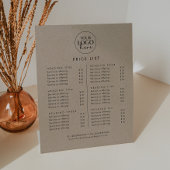 Chique Faux Kraft Logo Zakelijke prijslijst Reclamebord Met Voetstuk