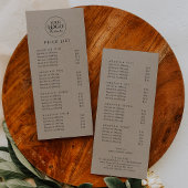 Chique Faux Kraft Logo Zakelijke prijslijst Reclamekaart