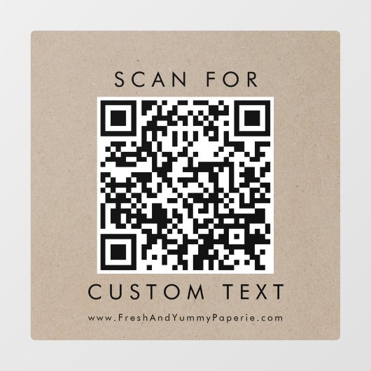 Chique Faux Kraft Typografie Zakelijk Aangepaste Q Raamsticker (Vel)