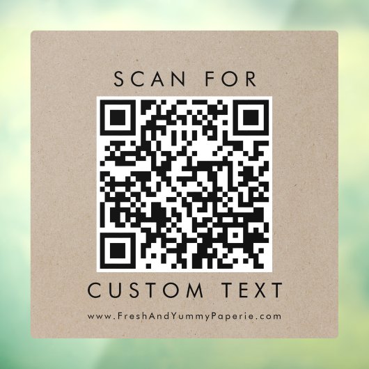 Chique Faux Kraft Typografie Zakelijk Aangepaste Q Raamsticker (Vel 3)