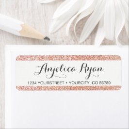 Chique Faux Roos Gold Glitter Retouradres Label