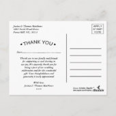 Chique Faux Zilveren Folie Bruiloft Dank u Sjabloo Briefkaart (Achterkant)