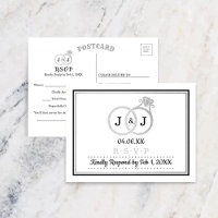 Chique Faux Zilveren Folie Monogram Trouwringen RS