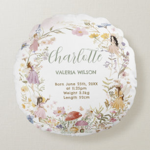Chique feeën Wildflower Meadow Rond Kussen