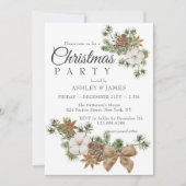 Chique feestelijke katoenen dennen kerstfeest kaart (Voorkant)