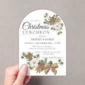 Chique feestelijke katoenen dennen zakelijke kerst acryl uitnodigingen (Insitu (Draagbaar))