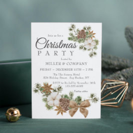 Chique feestelijke katoenen dennen zakelijke kerst kaart