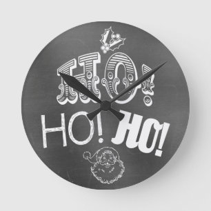 Chique Feestelijke Krijtbord Ho, Ho, Ho Kerstman Ronde Klok