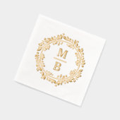 Chique feestelijke verfijnde botanische krans folie servetten (Links)