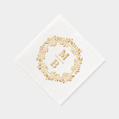 Chique feestelijke verfijnde botanische krans folie servetten (Rechts)