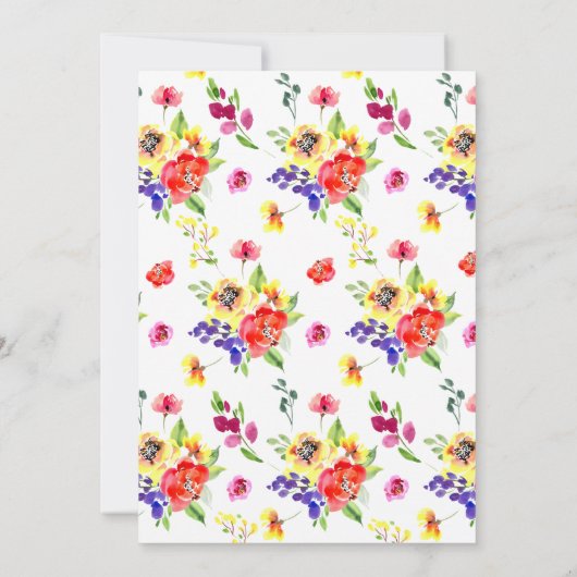 Chique felle kleurrijke bloemenVrijgezellenfeest Kaart (Achterkant)