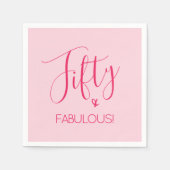 Chique Fifty & FABULOUS in roze 50ste verjaardag p Servet (Voorkant)