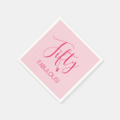 Chique Fifty & FABULOUS in roze 50ste verjaardag p Servet (Hoek)