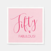 Chique Fifty & FABULOUS in roze 50ste verjaardag p Servet (Voorkant)