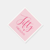 Chique Fifty & FABULOUS in roze 50ste verjaardag p Servet (Hoek)