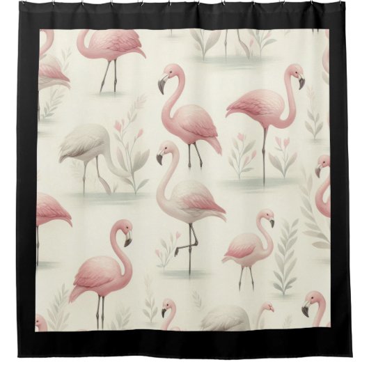 Chique Flamingo Douchegordijn (Voorkant)