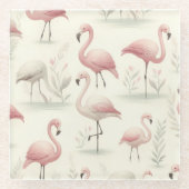 Chique Flamingo Glazen Onderzetter (Voorkant)