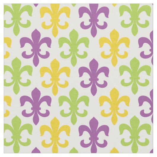 Chique Fleur De Lis Mardi Gras Patroon Stof (Close Up)