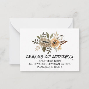 Chique Flora Adreswijziging Aankondiging Kaart