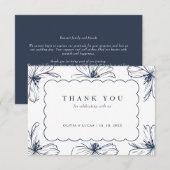 Chique Floral Art Border Moderne bruiloft Bedankkaart (Voorkant / Achterkant)