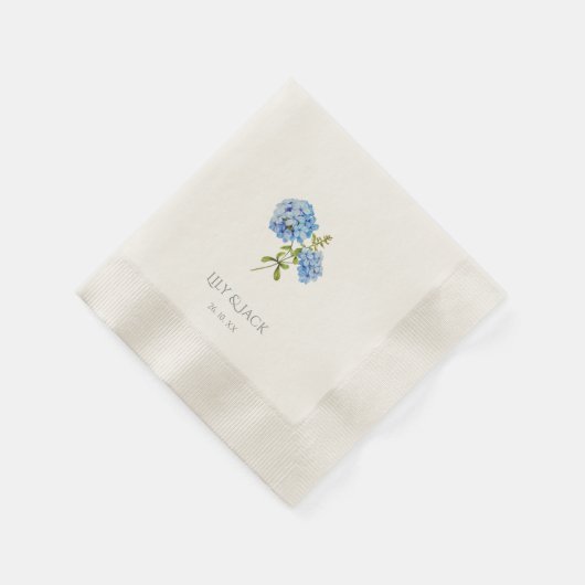 Chique Floral Blue Hydrangea Cocktail Event Bruilo Servet (Hoek)