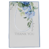 Chique Floral Blue Hydrangea Periwinkle bruiloft Medium Cadeauzakje (Voorkant)
