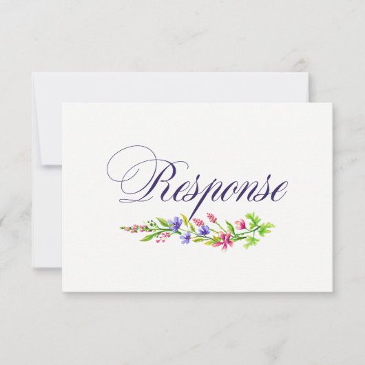 Chique Floral bruiloft uitnodiging RSVP / Reactie (Voorkant)