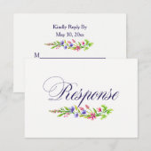 Chique Floral bruiloft uitnodiging RSVP / Reactie (Voorkant / Achterkant)