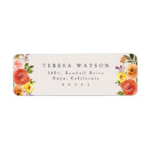 Chique Floral Coordinate retour adreslabel Etiket (Voorkant)