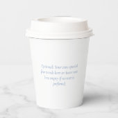 Chique Floral Dusty Blue Hydrangea Event Bruiloft Papieren Bekers (Achterkant)