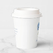 Chique Floral Dusty Blue Hydrangea Event Bruiloft Papieren Bekers (Rechts)