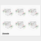 Chique Floral Gepersonaliseerd adres Ronde Sticker (Vel)