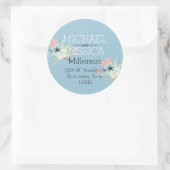 Chique Floral Gepersonaliseerd adres Ronde Sticker (Tas)