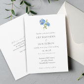 Chique Floral Hydrangea Non Photo bruiloft uitnodi