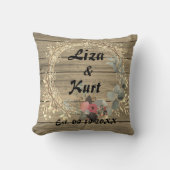 Chique Floral krans rustieke bruiloft gepersonalis Kussen (Voorkant)