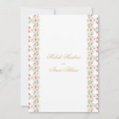 Chique Floral Lijst Islamitisch Moslim Bruiloft Kaart (Achterkant)