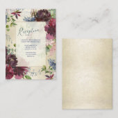 Chique Floral Marsala Roos Waterverf Gouden Recept Informatiekaartje (Voorkant / Achterkant)