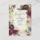 Chique Floral Marsala Roos Waterverf Gouden Recept Informatiekaartje (Voorkant)