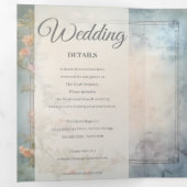 Chique Floral Regency Era Bruiloft Drieluik Uitnodiging (Binnenzijde eerst)