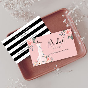 Chique Floral Roos Trouwjurk Bruidsboetiek Visitekaartje