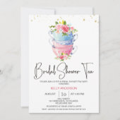 Chique Floral Tea Cups Tea Party Vrijgezellenfeest Kaart (Voorkant)