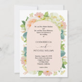 Chique Florals Blush Roze Bruiloft Alles in een Kaart (Voorkant)