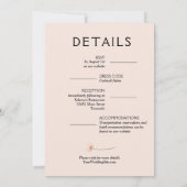 Chique Florals Blush Roze Bruiloft Alles in een Kaart (Achterkant)