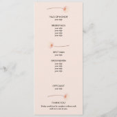 Chique Florals Roze Huwelijksceremonie Programmakaart (Achterkant)