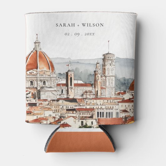 Chique Florence Kathedraal Italië Waterverf Bruilo Blikjeskoeler (Voorkant)