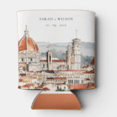 Chique Florence Kathedraal Italië Waterverf Bruilo Blikjeskoeler (Achterkant)