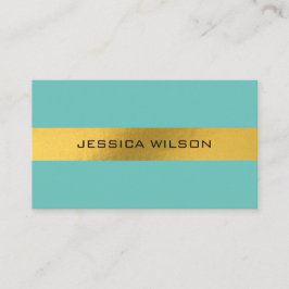 Chique folie goud lijst blauw turquoise visitekaar visitekaartje