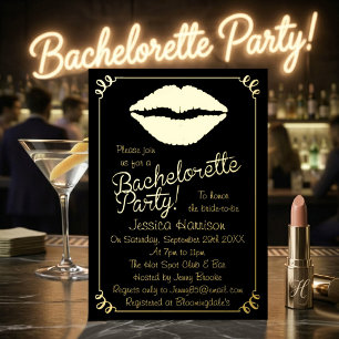 Chique Folie Lippen Bachelorette Feest Echt Uitnodiging