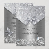 chique folie zilveren glitters lovertjes glinstere kaart (Voorkant / Achterkant)